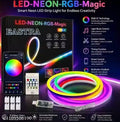 Stivon 5V RGB Neon LED Strip Light 5 Meter – Mobile App & Remote Controlled Neon Rope Lights | USB Powered Waterproof Strip for Room Decor, Gaming Setup, DIY Neon Signs, Party & Diwali Decoration