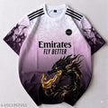 Real Madrid Dragon Printed Jersey for Men | Dragon Edition Football Jersey for Men | 2025/26 Inspired Pink Black Gold Dry Fit Soccer Sports T-Shirt